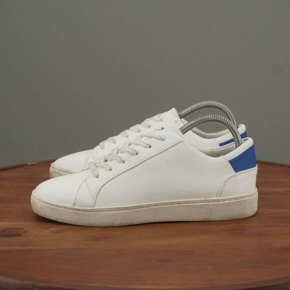 Thousand Fell Womens Vegan Lace Up Sneakers Size 8 White Midnight Blue - Picture 4 of 12